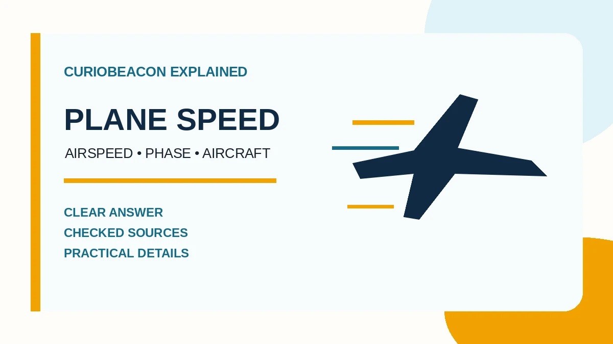 CurioBeacon illustration of an airplane in flight with speed lines.