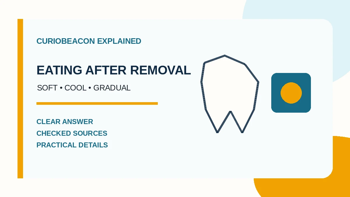 CurioBeacon illustration of a wisdom tooth and soft food after removal.