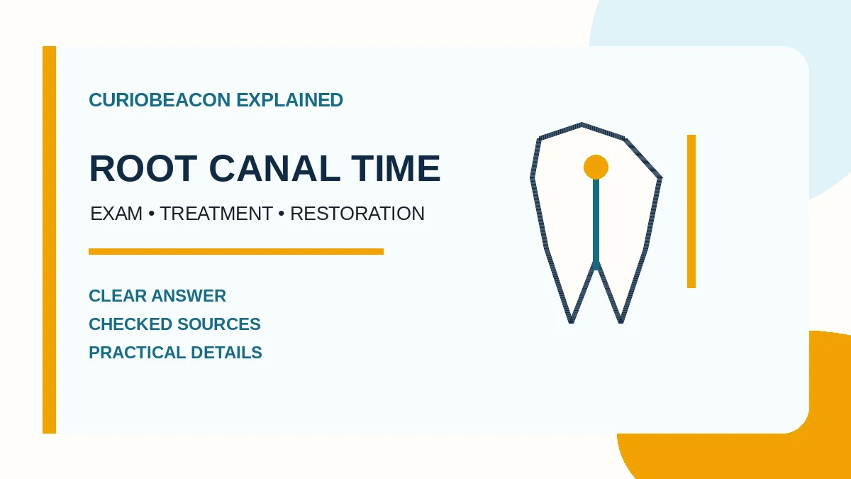 CurioBeacon illustration of a tooth and the stages of root canal treatment.