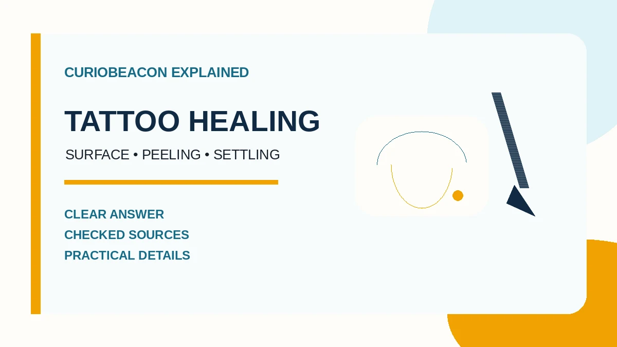 CurioBeacon illustration of tattooed skin progressing through healing stages.