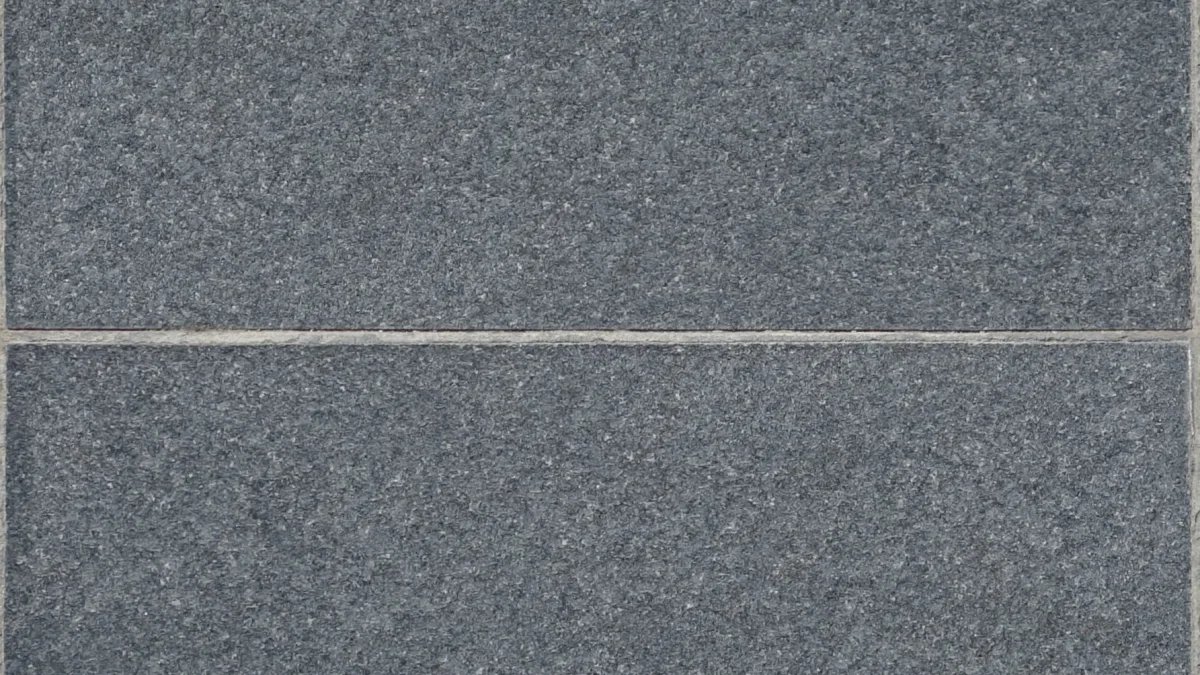Close view of blue-gray slate floor tiles