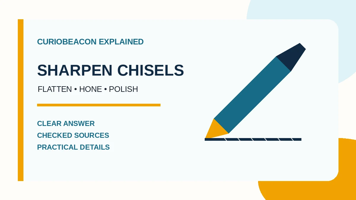 CurioBeacon illustration of a chisel being honed by hand.