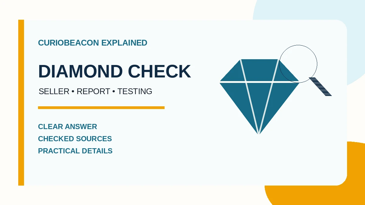 CurioBeacon illustration of a diamond examined with a magnifying glass.