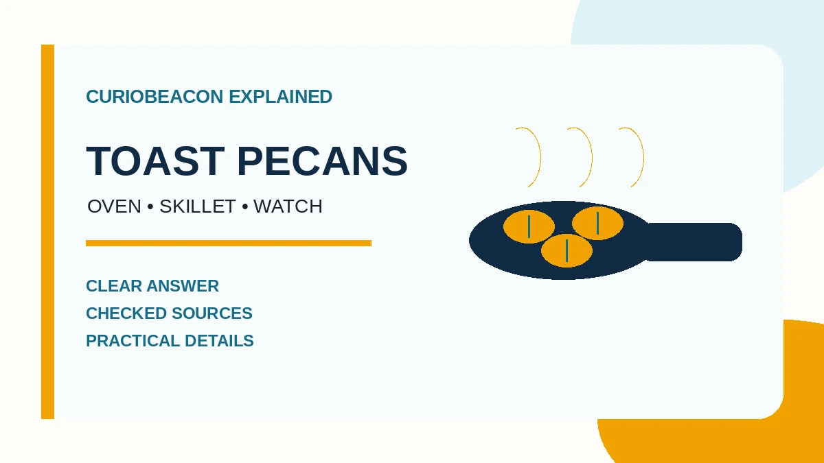 CurioBeacon illustration of pecans toasting in a skillet.
