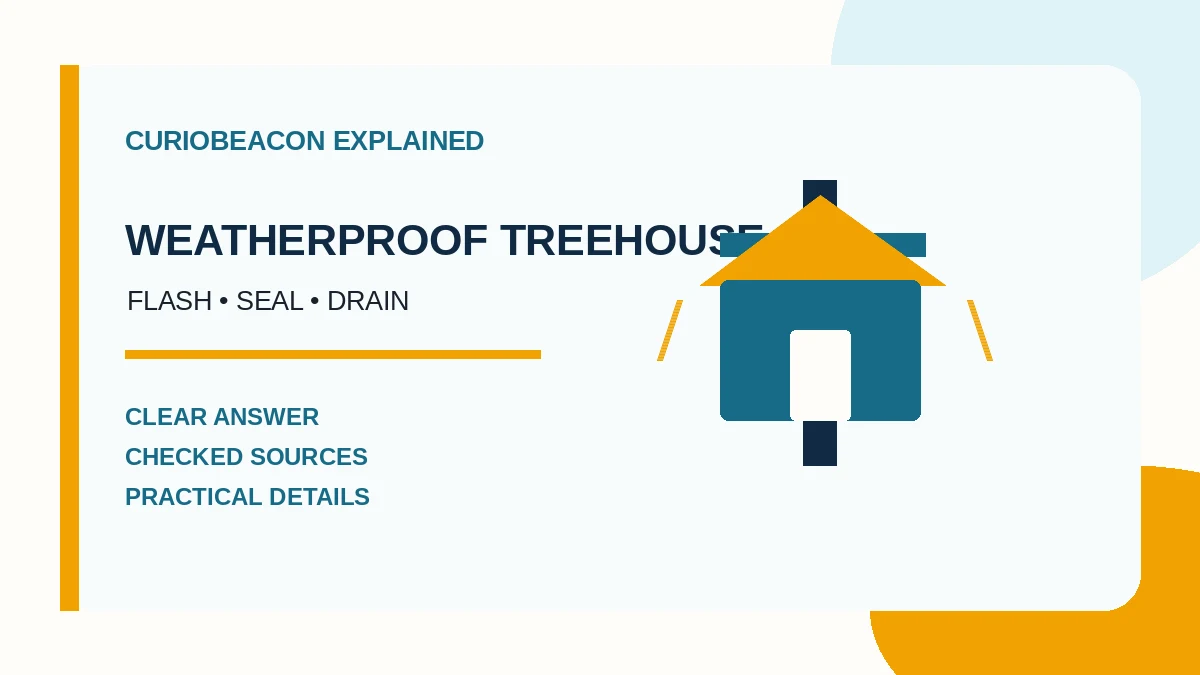CurioBeacon illustration of a treehouse protected from rain.